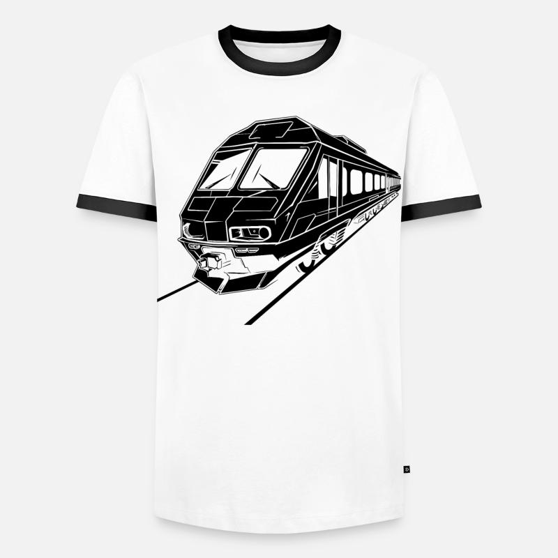 Graphismes de train - T-shirt contrasté Homme - blanc/noir