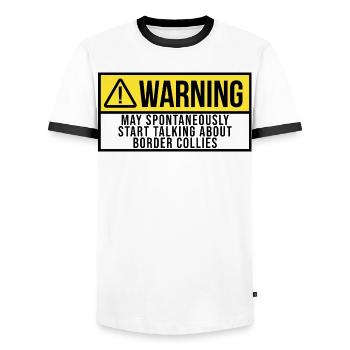 Border Collie Border Collie Border Collie - T-shirt contrasté Homme - blanc/noir - Devant - AI Model Female 172 light (172cm) & AI Model Male 178 dark (178cm)