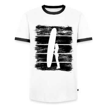 Surfer Girl - Men's Ringer Shirt - white/black - Front - AI Model Female 172 light (172cm) & AI Model Male 178 dark (178cm)