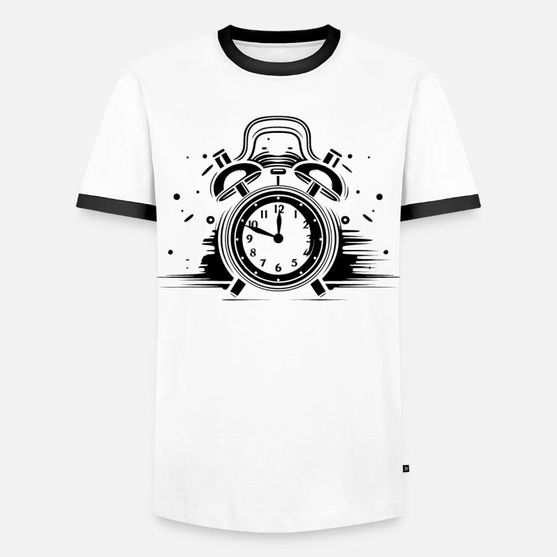 Clock Sketch - Men's Ringer Shirt - white/black