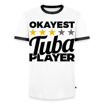 Joueur de tuba le plus correct - T-shirt contrasté Homme - blanc/noir - Devant - AI Model Female 172 light (172cm) & AI Model Male 178 dark (178cm)