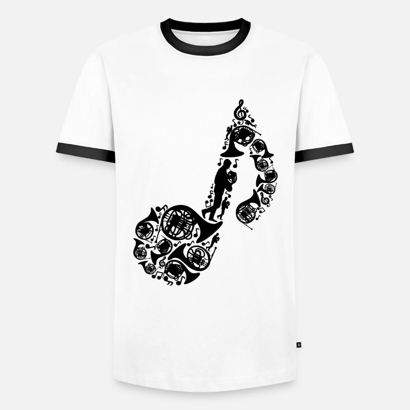 Bugle - Men's Ringer Shirt - white/black