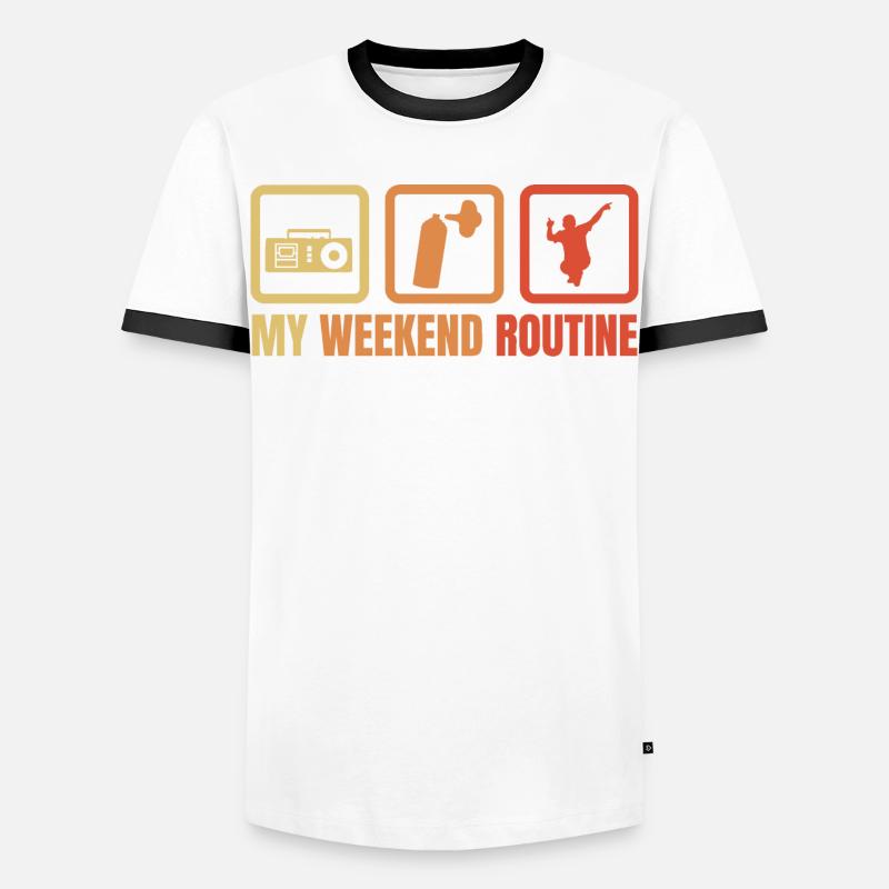 Routine du week-end Break Dancer - T-shirt contrasté Homme - blanc/noir