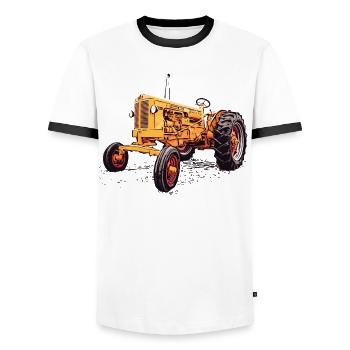 Minneapolis Tractor - Men's Ringer Shirt - white/black - Front - AI Model Female 172 light (172cm) & AI Model Male 178 dark (178cm)