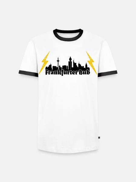 Frankfurter Bub ffm skyline - Männer Kontrast-T-Shirt - Weiß/Schwarz
