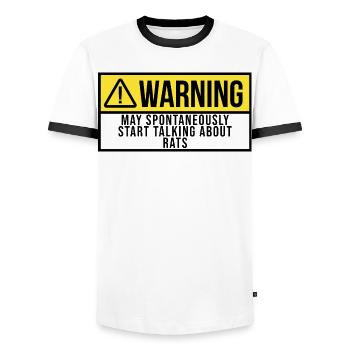 Rat - Men's Ringer Shirt - white/black - Front - AI Model Female 172 light (172cm) & AI Model Male 178 dark (178cm)
