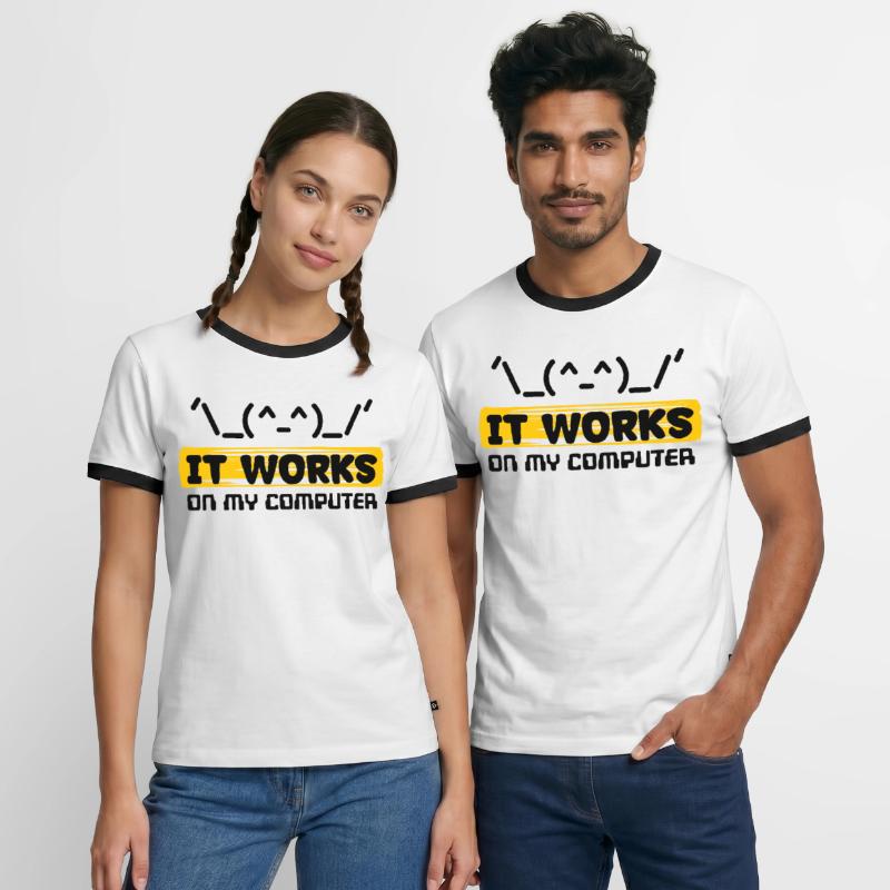 Déclaration du développeur Coden Scripting Computer Geek T-shirt contrasté Homme