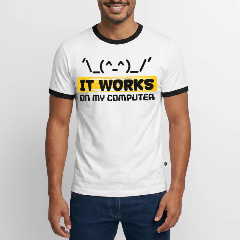 Déclaration du développeur Coden Scripting Computer Geek T-shirt contrasté Homme