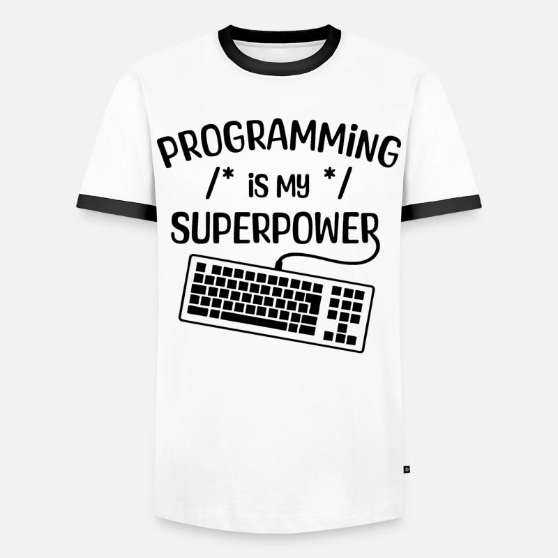 Computer Freak Statement Developer Programmer - Men's Ringer Shirt - white/black