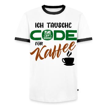 Programmer Software Developer Code - Men's Ringer Shirt - white/black - Front - AI Model Female 172 light (172cm) & AI Model Male 178 dark (178cm)