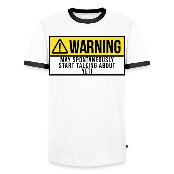 yéti - T-shirt contrasté Homme - blanc/noir - Devant - AI Model Female 172 light (172cm) & AI Model Male 178 dark (178cm)