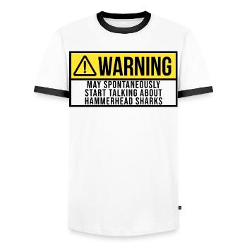 Hammerhead Shark Hammerhead Shark Hammerhead Shark - Men's Ringer Shirt - white/black - Front - AI Model Female 172 light (172cm) & AI Model Male 178 dark (178cm)