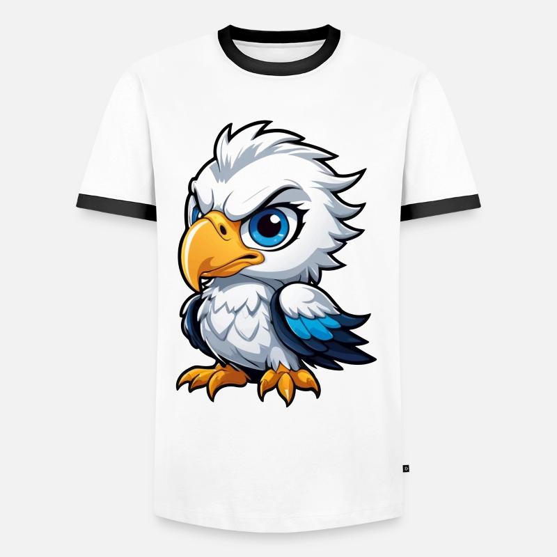 Cheeky Eagle Chick - Men's Ringer Shirt - white/black
