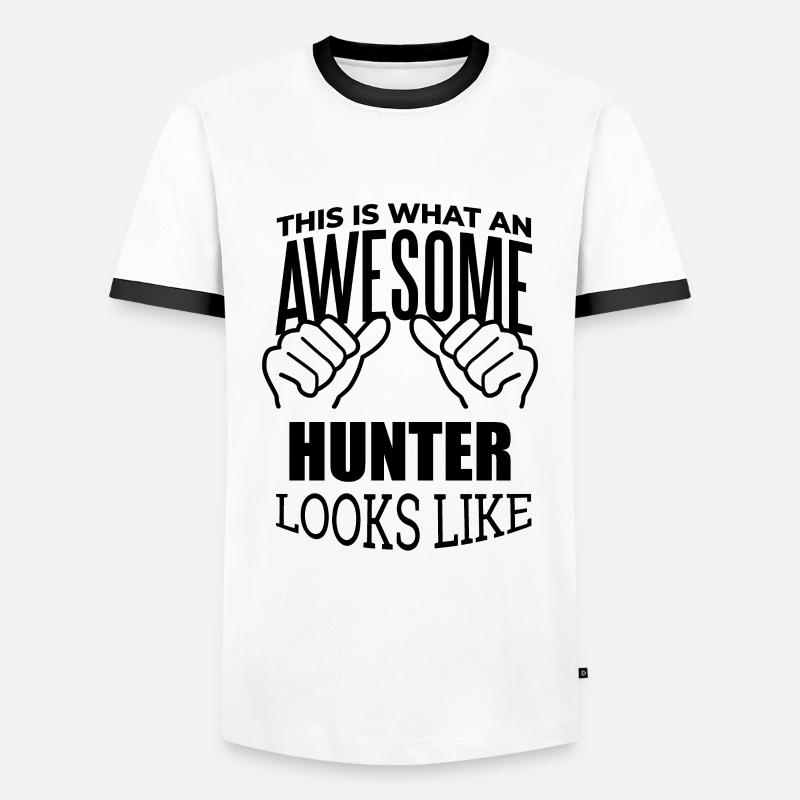 Hunter - Men's Ringer Shirt - white/black