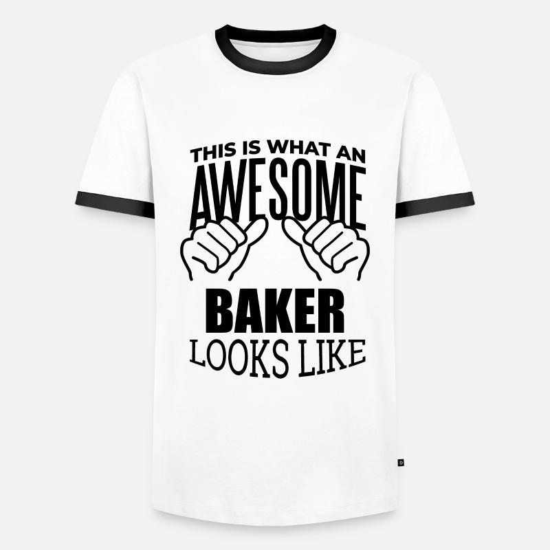 Baker - Men's Ringer Shirt - white/black