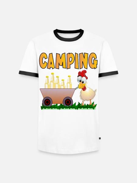CAMPING DRINKS - Men's Ringer Shirt - white/black
