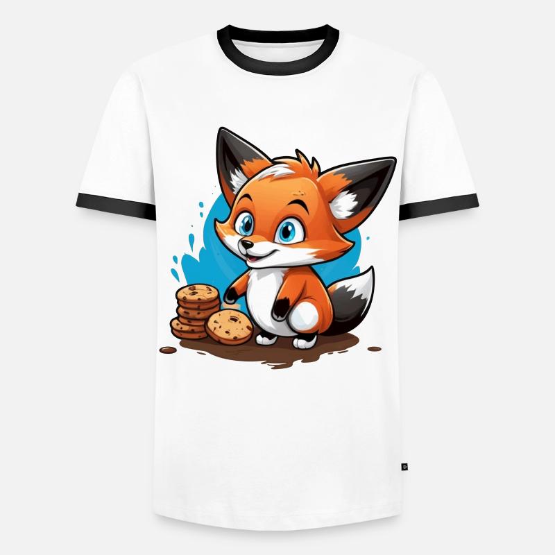 Fuchs Süßer Fratz - Männer Kontrast-T-Shirt - Weiß/Schwarz