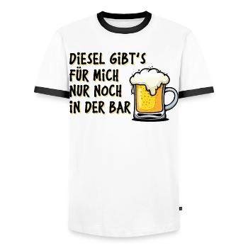 Energy Petrol Station Petrol Diesel Statement Refuelling - Men's Ringer Shirt - white/black - Front - AI Model Female 172 light (172cm) & AI Model Male 178 dark (178cm)