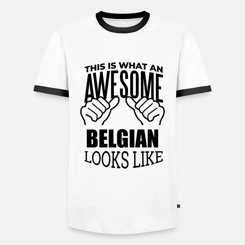 Belgium - Men's Ringer Shirt - white/black