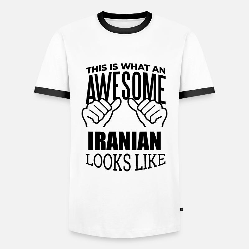 Iran - Men's Ringer Shirt - white/black