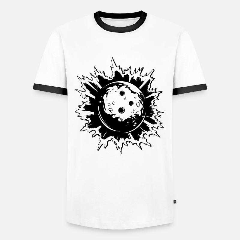 Bowling - Männer Kontrast-T-Shirt - Weiß/Schwarz