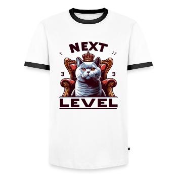 BKH Britisch Kurzhaar Blau Katze Königssessel - Männer Kontrast-T-Shirt - Weiß/Schwarz - Vorne - AI Model Female 172 light (172cm) & AI Model Male 178 dark (178cm)