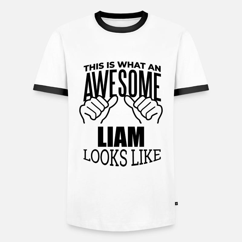 Liam - Men's Ringer Shirt - white/black