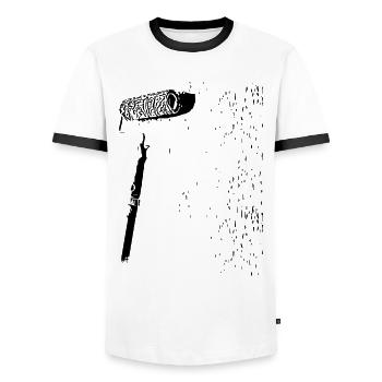 Rouleau de peintre - Rouleau de peintre - T-shirt contrasté Homme - blanc/noir - Devant - AI Model Female 172 light (172cm) & AI Model Male 178 dark (178cm)