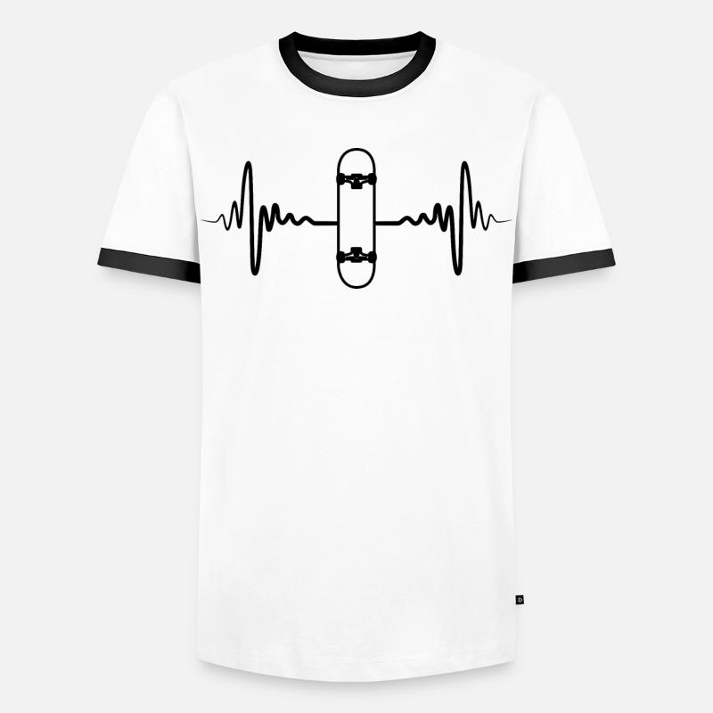 Skateboard Pulse Rate - Men's Ringer Shirt - white/black