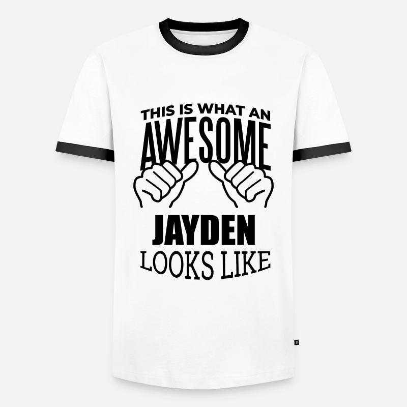 Jayden - Men's Ringer Shirt - white/black