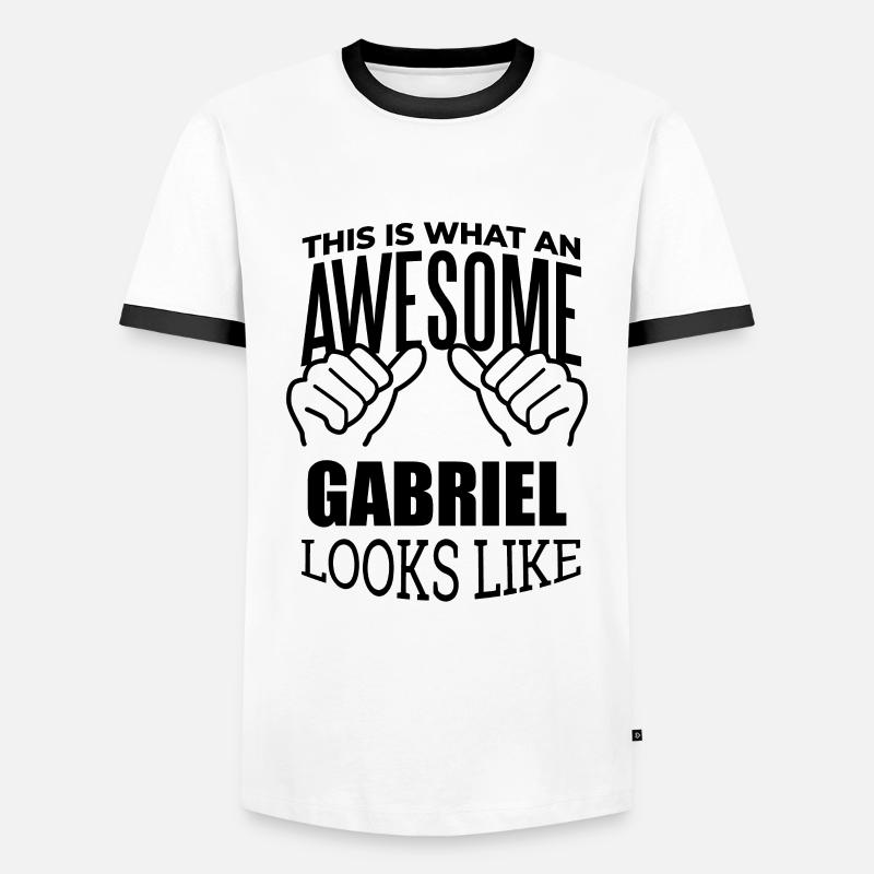 Gabriel - Männer Kontrast-T-Shirt - Weiß/Schwarz