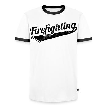 Incendie - T-shirt contrasté Homme - blanc/noir - Devant - AI Model Female 172 light (172cm) & AI Model Male 178 dark (178cm)
