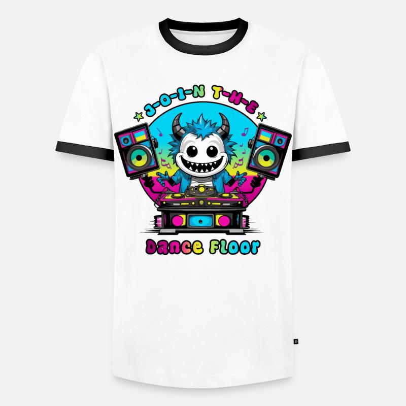 Disco Monster - Men's Ringer Shirt - white/black