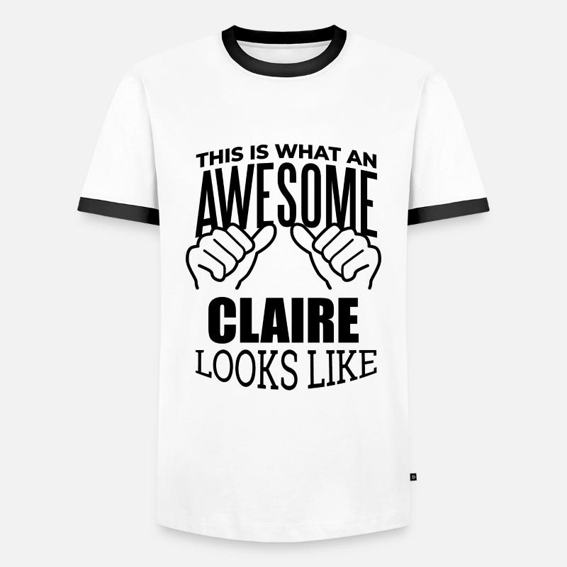 Claire - Men's Ringer Shirt - white/black