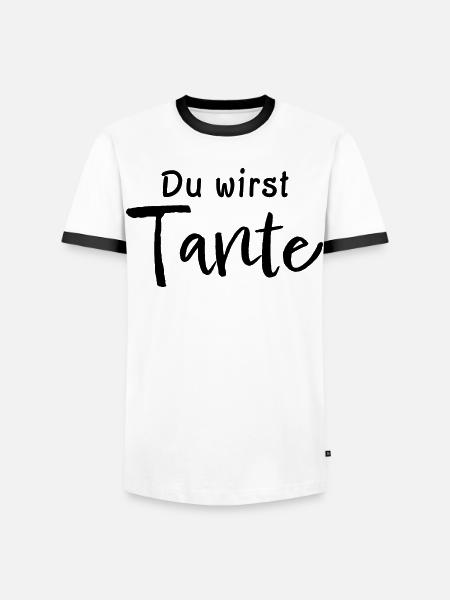 Du wirst Tante - Männer Kontrast-T-Shirt - Weiß/Schwarz