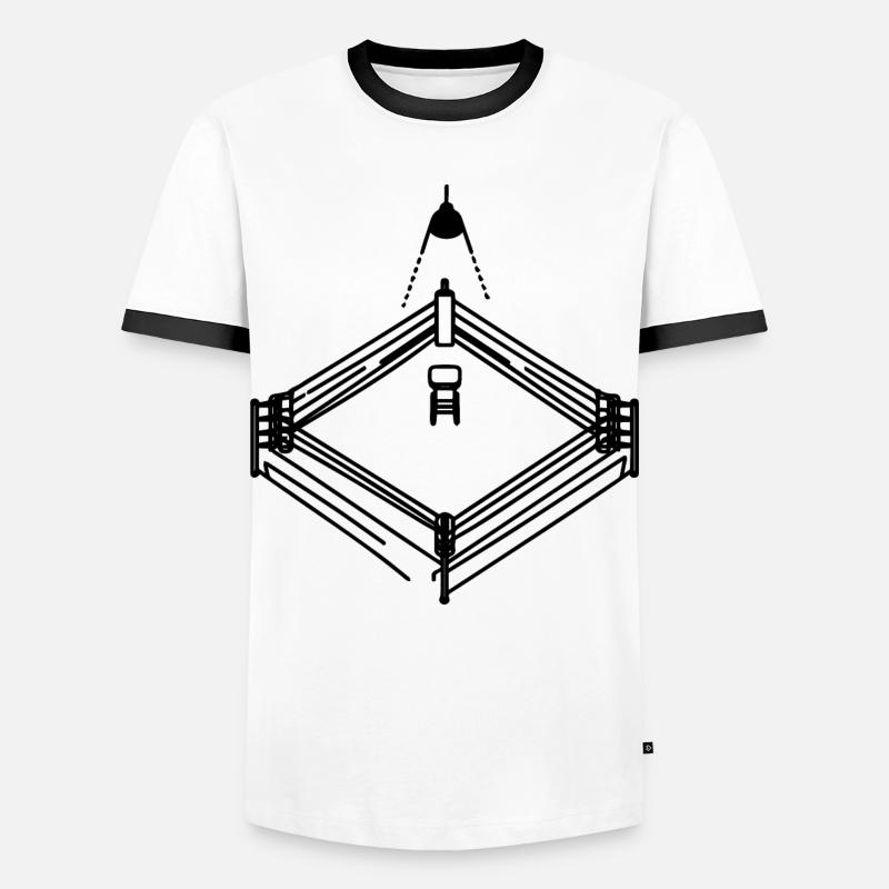 Graphique de ring de boxe - T-shirt contrasté Homme - blanc/noir