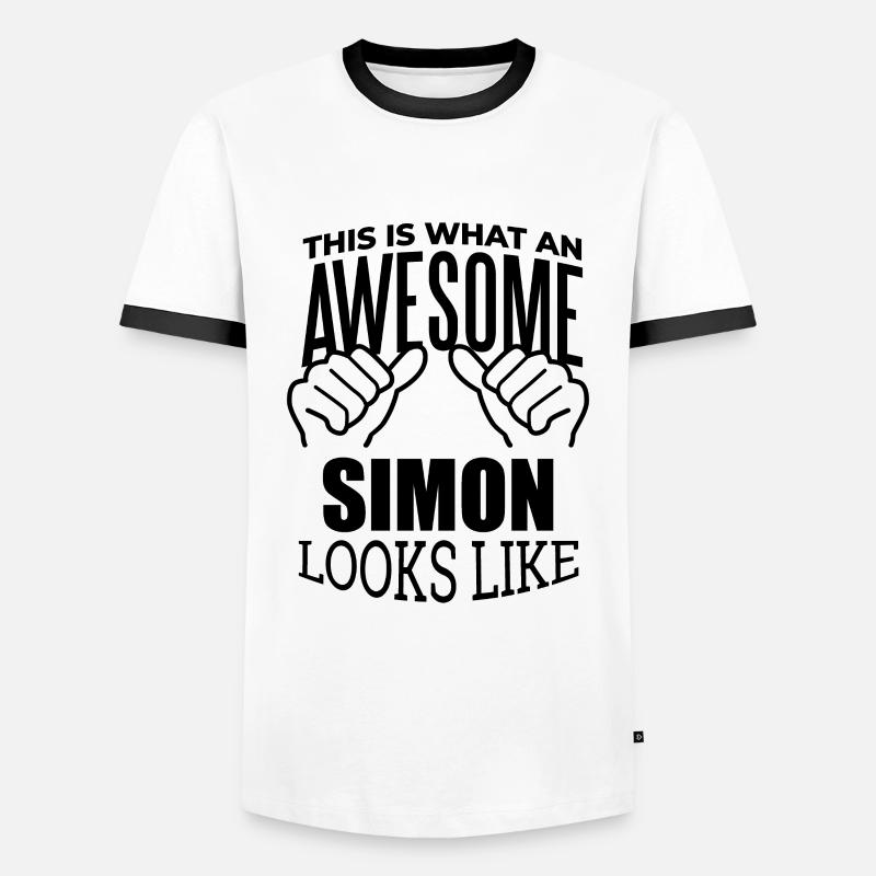 Simon - Men's Ringer Shirt - white/black