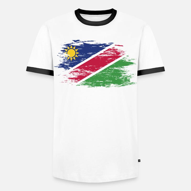 Namibia flag used - Men's Ringer Shirt - white/black