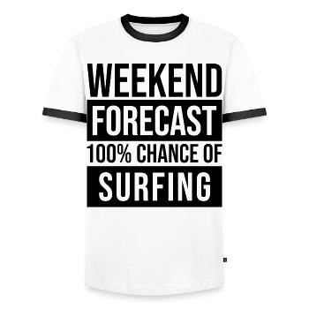 Surf - Men's Ringer Shirt - white/black - Front - AI Model Female 172 light (172cm) & AI Model Male 178 dark (178cm)