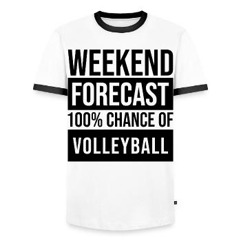 volley-ball - T-shirt contrasté Homme - blanc/noir - Devant - AI Model Female 172 light (172cm) & AI Model Male 178 dark (178cm)