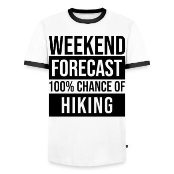 Hike - Men's Ringer Shirt - white/black - Front - AI Model Female 172 light (172cm) & AI Model Male 178 dark (178cm)