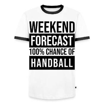 handball - T-shirt contrasté Homme - blanc/noir - Devant - AI Model Female 172 light (172cm) & AI Model Male 178 dark (178cm)
