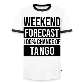 Tango Tango Tango - Men's Ringer Shirt - white/black - Front - AI Model Female 172 light (172cm) & AI Model Male 178 dark (178cm)