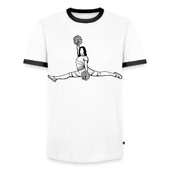 Cheerleader - Men's Ringer Shirt - white/black - Front - AI Model Female 172 light (172cm) & AI Model Male 178 dark (178cm)