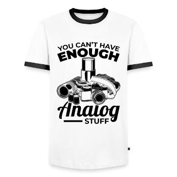 Funny Photography Saying - Men's Ringer Shirt - white/black - Front - AI Model Female 172 light (172cm) & AI Model Male 178 dark (178cm)