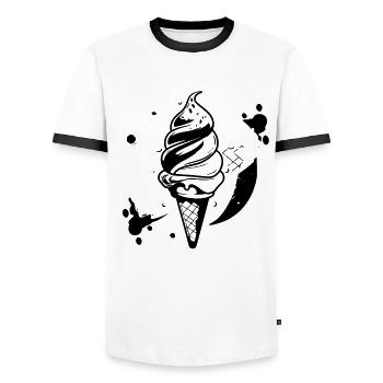 Graphique de crème glacée - T-shirt contrasté Homme - blanc/noir - Devant - AI Model Female 172 light (172cm) & AI Model Male 178 dark (178cm)