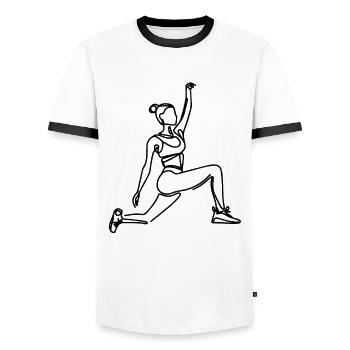 Fitness Sportswoman - Men's Ringer Shirt - white/black - Front - AI Model Female 172 light (172cm) & AI Model Male 178 dark (178cm)