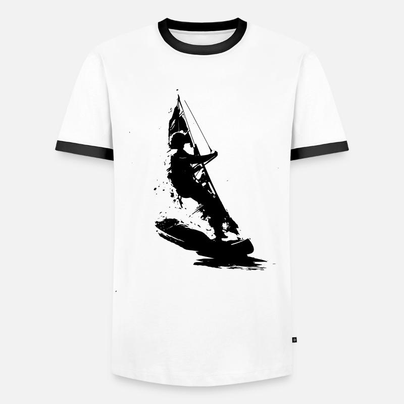 Windsurfing - Men's Ringer Shirt - white/black