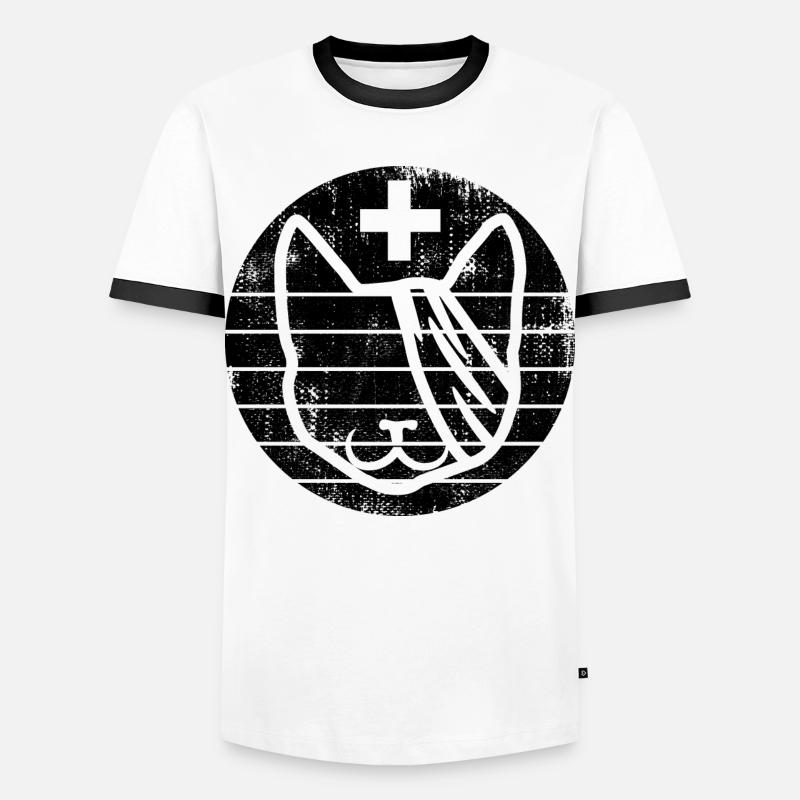 Veterinary Cat - Men's Ringer Shirt - white/black