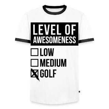 Golf Golf Golf - T-shirt contrasté Homme - blanc/noir - Devant - AI Model Female 172 light (172cm) & AI Model Male 178 dark (178cm)